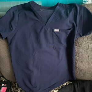 Figs Blue Tunic Top with Elegant Design